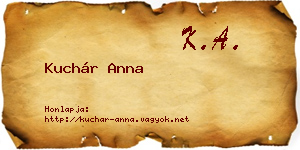Kuchár Anna névjegykártya