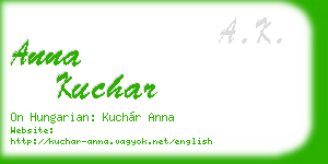 anna kuchar business card