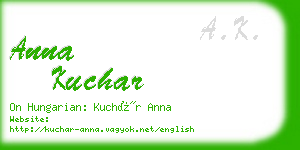 anna kuchar business card